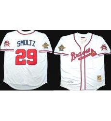 Men 95 World Series #29 SMOLTZ M&N Stitched White Jersey Men 95 World Series #29 SMOLTZ M&N Stitched White Jersey