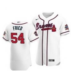 Men Atlanta Atlanta Braves 54 Max Fried White Flexbase Jersey Men Atlanta Atlanta Braves 54 Max Fried White Flexbase Jersey
