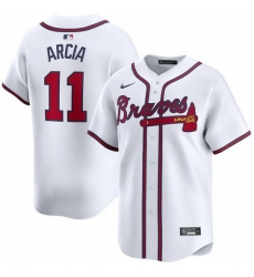 Men Atlanta Braves 11 Orlando Arcia White 2024 Home Limited Stitched Baseball Jersey Men Atlanta Braves 11 Orlando Arcia White 2024 Home Limited Stitched Baseball Jersey