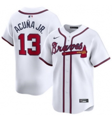 Men Atlanta Braves 13 Ronald Acuna Jr White 2024 Home Limited Stitched Baseball Jersey Men Atlanta Braves 13 Ronald Acuna Jr White 2024 Home Limited Stitched Baseball Jersey