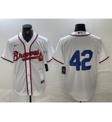 Men Atlanta Braves 42 Jackie Robinson White Cool Base Stitched Baseball Jersey Men Atlanta Braves 42 Jackie Robinson White Cool Base Stitched Baseball Jersey