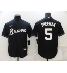 Men Atlanta Braves 5 Freddie Freeman Black Cool Base Stitched Jersey Men Atlanta Braves 5 Freddie Freeman Black Cool Base Stitched Jersey