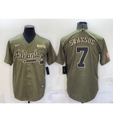 Men Atlanta Braves 7 Dansby Swanso Camo Salute To Service Cool Base Stitched Jersey Men Atlanta Braves 7 Dansby Swanso Camo Salute To Service Cool Base Stitched Jersey