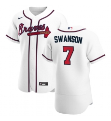 Men Atlanta Braves 7 Dansby Swanson Men Nike White Home 2020 Flex Base Player MLB Jersey Men Atlanta Braves 7 Dansby Swanson Men Nike White Home 2020 Flex Base Player MLB Jersey