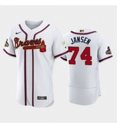 Men Atlanta Braves 74 Kenley Jansen 2022 White Gold World Series Champions Program Flex Base Stitched Baseball jersey Men Atlanta Braves 74 Kenley Jansen 2022 White Gold World Series Champions Program Flex Base Stitched Baseball jersey