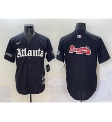 Men Atlanta Braves Black Team Big Logo Gothic South x Outkast Edition Vapor Limited Stitched Baseball Jersey Men Atlanta Braves Black Team Big Logo Gothic South x Outkast Edition Vapor Limited Stitched Baseball Jersey
