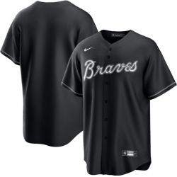 Men Atlanta Braves Blank Black Lights Out Limited Stitched Baseball Jersey