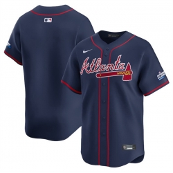 Men Atlanta Braves Blank Navy 2025 Speedway Classic Alternate Limited Stitched Baseball Jersey