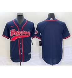 Men Atlanta Braves Blank Navy Cool Base With Patch Stitched Baseball Jersey Men Atlanta Braves Blank Navy Cool Base With Patch Stitched Baseball Jersey