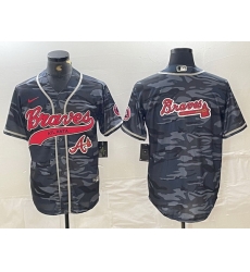 Men Atlanta Braves Gray Team Big Logo Cool Base With Patch Stitched Baseball Jersey 5 Men Atlanta Braves Gray Team Big Logo Cool Base With Patch Stitched Baseball Jersey 5