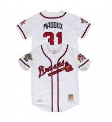 Men Greg Maddux 1995 Atlanta Braves Mitchell & Ness Authentic World Series Jersey Men Greg Maddux 1995 Atlanta Braves Mitchell & Ness Authentic World Series Jersey