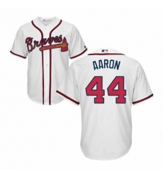 Men Majestic Atlanta Braves 44 Hank Aaron White Home Cool Base MLB Jersey Men Majestic Atlanta Braves 44 Hank Aaron White Home Cool Base MLB Jersey