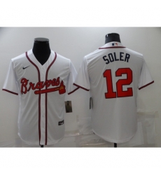 Men's Atlanta Braves #12 Jorge Soler White Nike MLB Jersey Men's Atlanta Braves #12 Jorge Soler White Nike MLB Jersey
