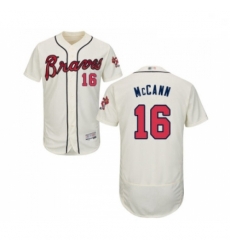 Mens Atlanta Braves 16 Brian McCann Cream Alternate Flex Base Authentic Collection Baseball Jersey Mens Atlanta Braves 16 Brian McCann Cream Alternate Flex Base Authentic Collection Baseball Jersey