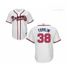 Mens Atlanta Braves 38 Josh Tomlin Replica White Home Cool Base Baseball Jersey Mens Atlanta Braves 38 Josh Tomlin Replica White Home Cool Base Baseball Jersey
