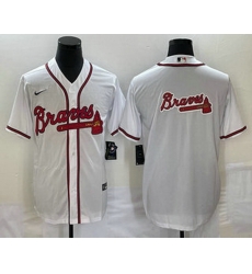 Men's Atlanta Braves White Team Big Logo Cool Base Stitched Baseball Jersey Men's Atlanta Braves White Team Big Logo Cool Base Stitched Baseball Jersey