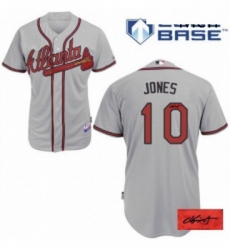 Mens Majestic Atlanta Braves 10 Chipper Jones Authentic Grey Road Cool Base Autographed MLB Jersey Mens Majestic Atlanta Braves 10 Chipper Jones Authentic Grey Road Cool Base Autographed MLB Jersey