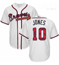 Mens Majestic Atlanta Braves 10 Chipper Jones Authentic White Team Logo Fashion Cool Base MLB Jersey Mens Majestic Atlanta Braves 10 Chipper Jones Authentic White Team Logo Fashion Cool Base MLB Jersey