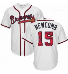 Mens Majestic Atlanta Braves 15 Sean Newcomb Authentic White Team Logo Fashion Cool Base MLB Jersey Mens Majestic Atlanta Braves 15 Sean Newcomb Authentic White Team Logo Fashion Cool Base MLB Jersey