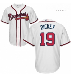 Mens Majestic Atlanta Braves 19 RA Dickey Replica White Home Cool Base MLB Jersey Mens Majestic Atlanta Braves 19 RA Dickey Replica White Home Cool Base MLB Jersey