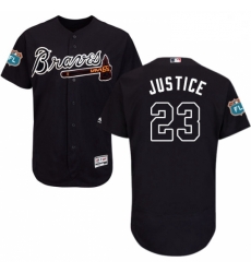 Mens Majestic Atlanta Braves 23 David Justice Navy Blue Alternate Flex Base Authentic Collection MLB Jersey Mens Majestic Atlanta Braves 23 David Justice Navy Blue Alternate Flex Base Authentic Collection MLB Jersey
