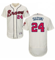 Mens Majestic Atlanta Braves 24 Kurt Suzuki Cream Flexbase Authentic Collection MLB Jersey Mens Majestic Atlanta Braves 24 Kurt Suzuki Cream Flexbase Authentic Collection MLB Jersey