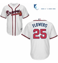 Mens Majestic Atlanta Braves 25 Tyler Flowers Replica White Home Cool Base MLB Jersey Mens Majestic Atlanta Braves 25 Tyler Flowers Replica White Home Cool Base MLB Jersey