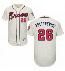 Mens Majestic Atlanta Braves 26 Mike Foltynewicz Cream Alternate Flex Base Authentic Collection MLB Jersey Mens Majestic Atlanta Braves 26 Mike Foltynewicz Cream Alternate Flex Base Authentic Collection MLB Jersey