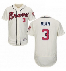Mens Majestic Atlanta Braves 3 Babe Ruth Cream Alternate Flex Base Authentic Collection MLB Jersey Mens Majestic Atlanta Braves 3 Babe Ruth Cream Alternate Flex Base Authentic Collection MLB Jersey