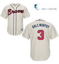 Mens Majestic Atlanta Braves 3 Dale Murphy Replica Cream Alternate 2 Cool Base MLB Jersey Mens Majestic Atlanta Braves 3 Dale Murphy Replica Cream Alternate 2 Cool Base MLB Jersey