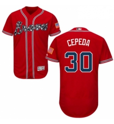 Mens Majestic Atlanta Braves 30 Orlando Cepeda Red Alternate Flex Base Authentic Collection MLB Jersey Mens Majestic Atlanta Braves 30 Orlando Cepeda Red Alternate Flex Base Authentic Collection MLB Jersey