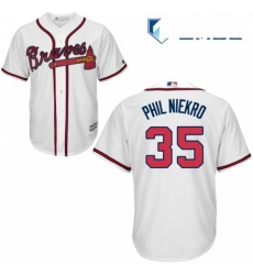 Mens Majestic Atlanta Braves 35 Phil Niekro Replica White Home Cool Base MLB Jersey Mens Majestic Atlanta Braves 35 Phil Niekro Replica White Home Cool Base MLB Jersey
