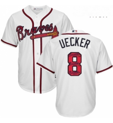 Mens Majestic Atlanta Braves 8 Bob Uecker Authentic White Team Logo Fashion Cool Base MLB Jersey Mens Majestic Atlanta Braves 8 Bob Uecker Authentic White Team Logo Fashion Cool Base MLB Jersey