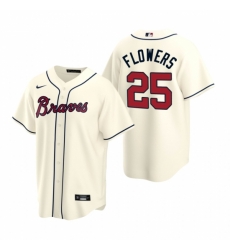 Mens Nike Atlanta Braves 25 Tyler Flowers Cream Alternate Stitched Baseball Jerse Mens Nike Atlanta Braves 25 Tyler Flowers Cream Alternate Stitched Baseball Jerse