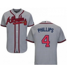 Men's Nike Atlanta Braves #4 Brandon Phillips Gray Road Cool Base Jersey Men's Nike Atlanta Braves #4 Brandon Phillips Gray Road Cool Base Jersey
