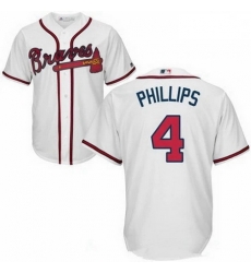 Men's Nike Atlanta Braves #4 Brandon Phillips White Cool Base Jersey Men's Nike Atlanta Braves #4 Brandon Phillips White Cool Base Jersey