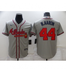 Men's Nike Atlanta Braves #44 Hank Aaron Gray Jersey Men's Nike Atlanta Braves #44 Hank Aaron Gray Jersey