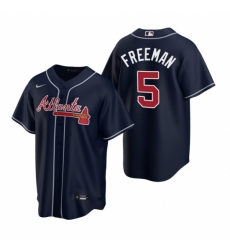 Mens Nike Atlanta Braves 5 Freddie Freeman Navy Alternate Stitched Baseball Jerse Mens Nike Atlanta Braves 5 Freddie Freeman Navy Alternate Stitched Baseball Jerse