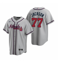 Mens Nike Atlanta Braves 77 Luke Jackson Gray Road Stitched Baseball Jersey Mens Nike Atlanta Braves 77 Luke Jackson Gray Road Stitched Baseball Jersey