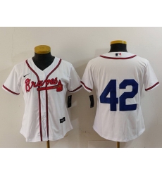 Women Atlanta Braves 42 Jackie Robinson White Stitched Jersey Women Atlanta Braves 42 Jackie Robinson White Stitched Jersey