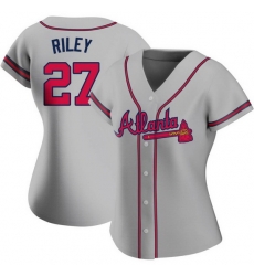 Women Nike Atlanta Braves 27 Austin Riley Grey Alternate Stitched Baseball Jersey Women Nike Atlanta Braves 27 Austin Riley Grey Alternate Stitched Baseball Jersey