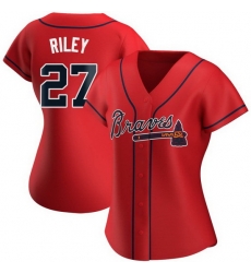 Women Nike Atlanta Braves 27 Austin Riley Red Alternate Stitched Baseball Jersey Women Nike Atlanta Braves 27 Austin Riley Red Alternate Stitched Baseball Jersey