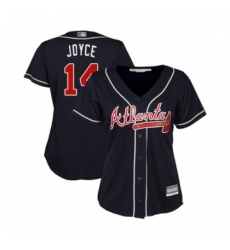 Womens Atlanta Braves 14 Matt Joyce Replica Blue Alternate Road Cool Base Baseball Jersey Womens Atlanta Braves 14 Matt Joyce Replica Blue Alternate Road Cool Base Baseball Jersey