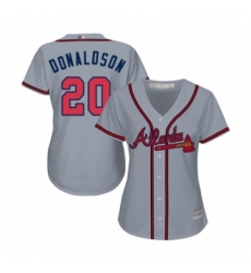 Womens Atlanta Braves 20 Josh Donaldson Replica Grey Road Cool Base Baseball Jersey Womens Atlanta Braves 20 Josh Donaldson Replica Grey Road Cool Base Baseball Jersey