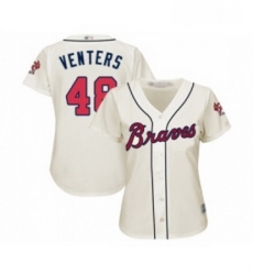 Womens Atlanta Braves 48 Jonny Venters Replica Cream Alternate 2 Cool Base Baseball Jersey Womens Atlanta Braves 48 Jonny Venters Replica Cream Alternate 2 Cool Base Baseball Jersey