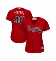 Womens Atlanta Braves 48 Jonny Venters Replica Red Alternate Cool Base Baseball Jersey Womens Atlanta Braves 48 Jonny Venters Replica Red Alternate Cool Base Baseball Jersey