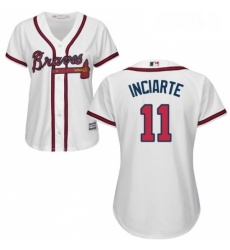 Womens Majestic Atlanta Braves 11 Ender Inciarte Authentic White Home Cool Base MLB Jersey Womens Majestic Atlanta Braves 11 Ender Inciarte Authentic White Home Cool Base MLB Jersey