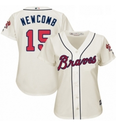Womens Majestic Atlanta Braves 15 Sean Newcomb Replica Cream Alternate 2 Cool Base MLB Jersey Womens Majestic Atlanta Braves 15 Sean Newcomb Replica Cream Alternate 2 Cool Base MLB Jersey