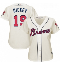 Womens Majestic Atlanta Braves 19 RA Dickey Authentic Cream Alternate 2 Cool Base MLB Jersey Womens Majestic Atlanta Braves 19 RA Dickey Authentic Cream Alternate 2 Cool Base MLB Jersey