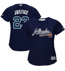 Womens Majestic Atlanta Braves 23 David Justice Authentic Blue Alternate Road Cool Base MLB Jersey Womens Majestic Atlanta Braves 23 David Justice Authentic Blue Alternate Road Cool Base MLB Jersey